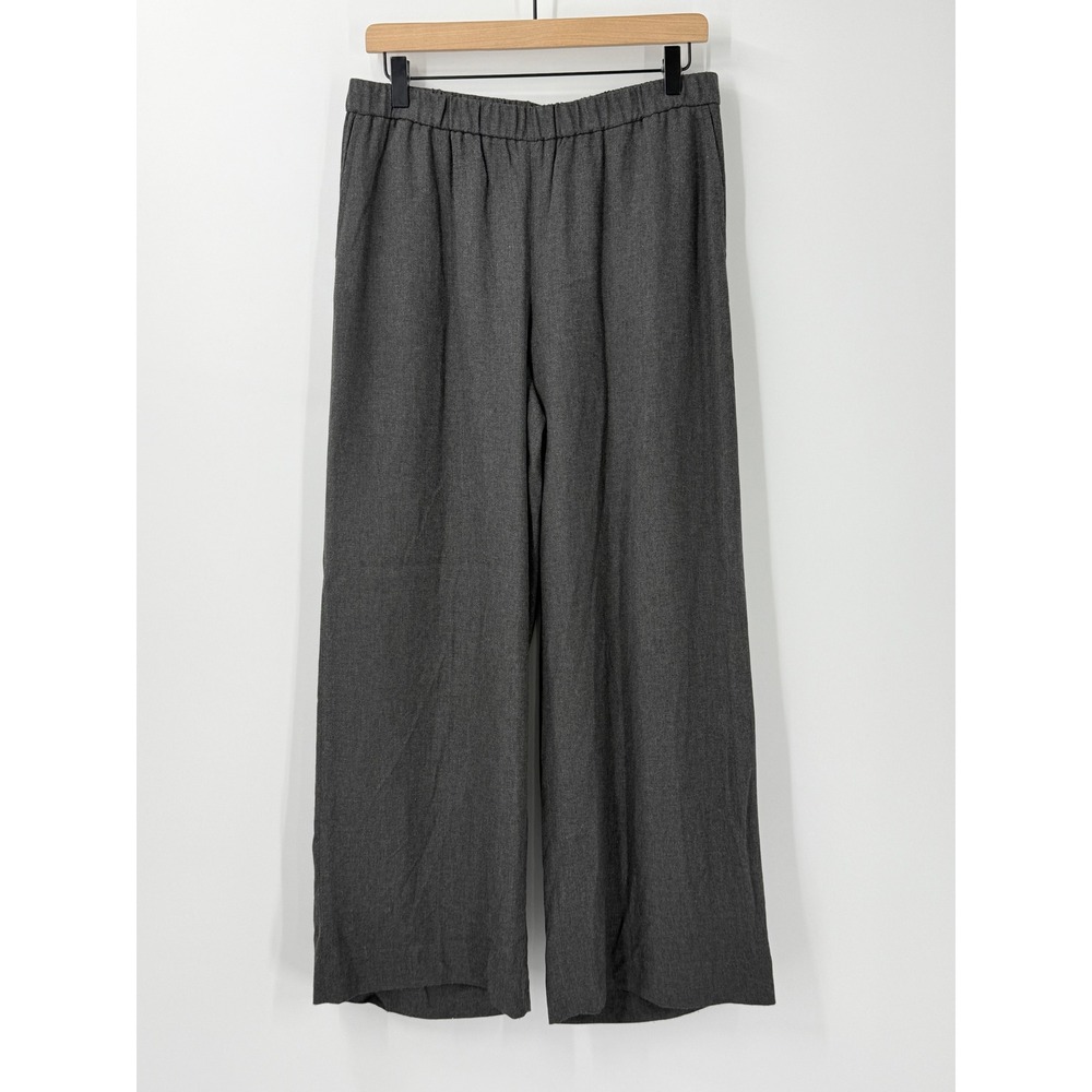 Pure J Jill Wide Leg Pants Womens sz S Gray Office Pull On Comfort elastic waist